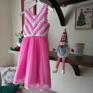 pink dress 6,7,8, yo Lovely Sequin Girl Flower Dress pink Color